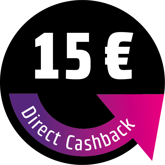 15 € Direct Cashback sichern! Der Rabatt wird direkt im Warenkorb abgezogen.