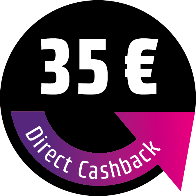 35 € Direct Cashback sichern! Der Rabatt wird direkt im Warenkorb abgezogen.