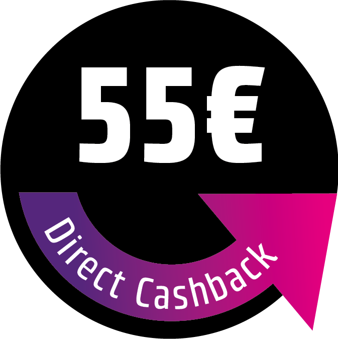 55 € Direct Cashback sichern! Der Rabatt wird direkt im Warenkorb abgezogen.